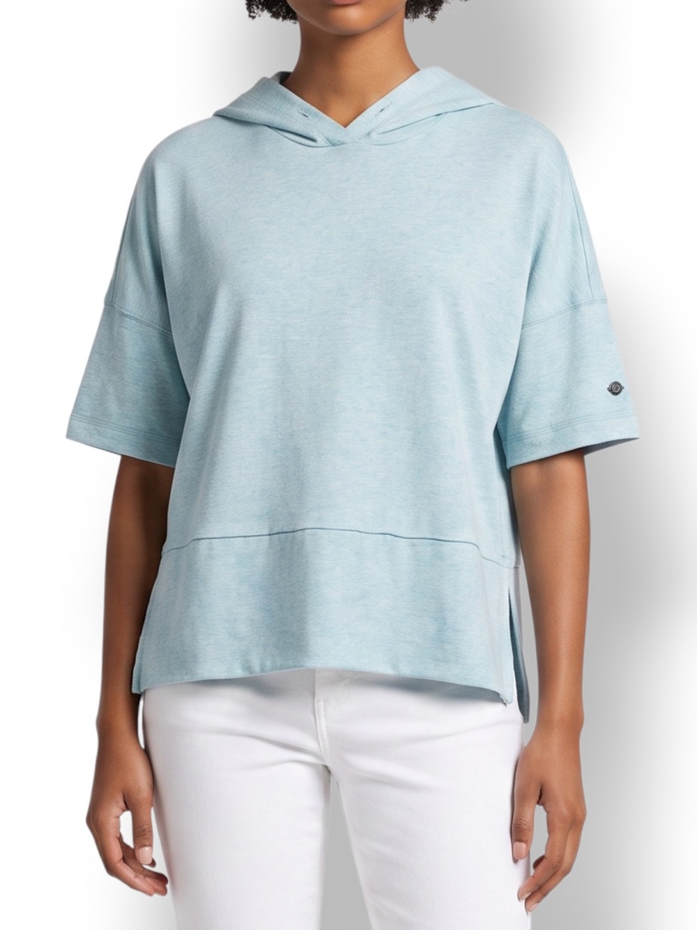 4/$20 Calia by Carrie Underwood Aqua Short Sleeve Hoodie Top Small